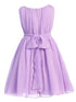 Girls Flower Waist Chiffon Flower Girl Dress 2-14 - SophiasStyle.com
