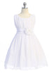 Girls Flower Waist Chiffon Flower Girl Dress 2-14