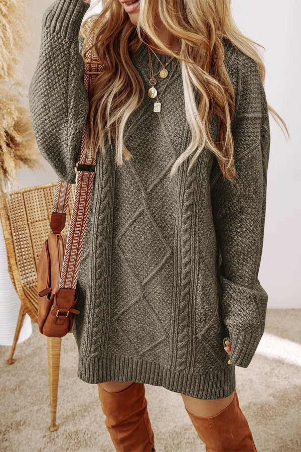 cable-knit-round-neck-sweater-dress-1-Sophia's Style-1