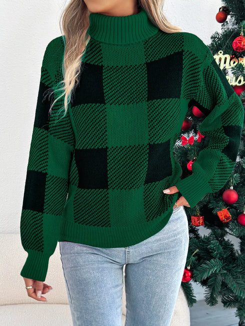 christmas-plaid-long-sleeve-turtleneck-sweater-Sophia's Style-4