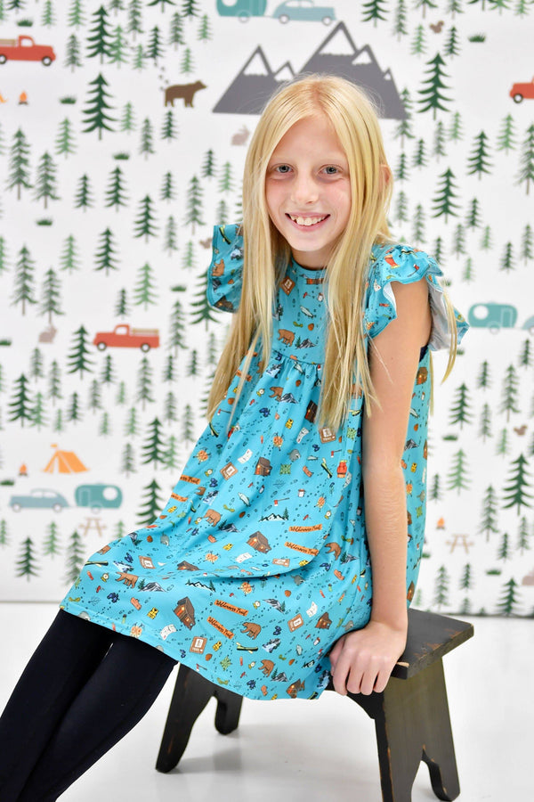 hiking-milk-silk-flutter-dress Great Lakes kids - Sophia's StyleFlutter Dress-1