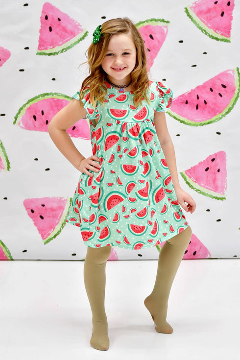 watermelon-milk-silk-flutter-dress Great Lakes kids - Sophia's StyleFlutter Dress-1
