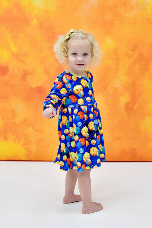 solar-system-long-sleeve-milk-silk-dress Great Lakes kids - Sophia's StyleLong Sleeve Dress-1