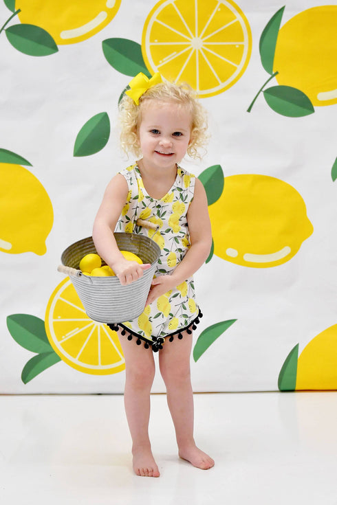 summer-lemon-milk-silk-pom-pom-romper Great Lakes kids - Sophia's StyleRomper-1