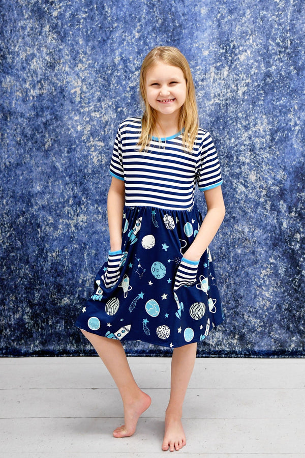 blast-off-short-sleeve-pocket-milk-silk-dress Great Lakes kids - Sophia's Style-1