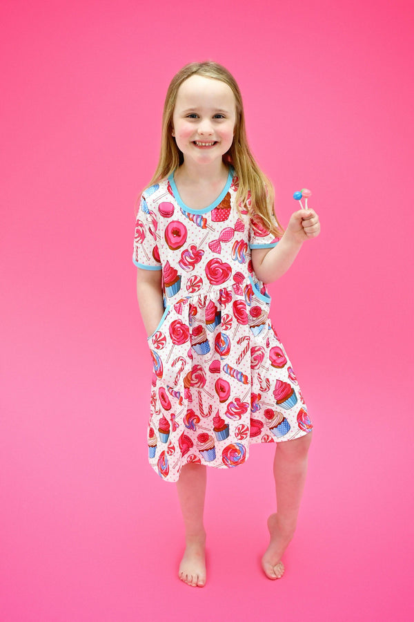candy-short-sleeve-pocket-milk-silk-dress Great Lakes kids - Sophia's Style-1