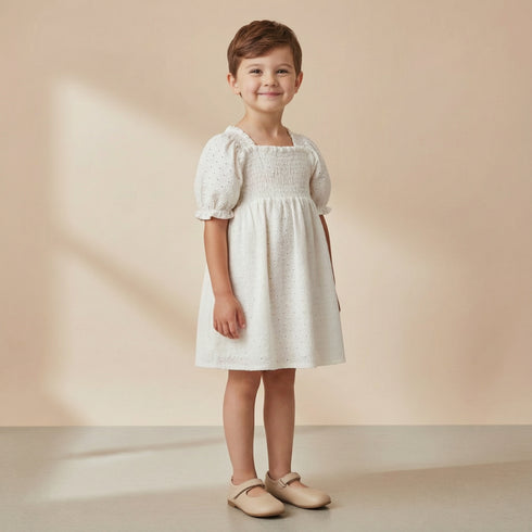 organic-eyelet-bubble-sleeve-dress-ivory-eyelet-makemake-organics-sophias-styleEyelet Bubble Sleeve Dress-1