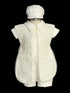 Boys Pearl Embroidered Stole Hat Christening Baptism Outfit Newborn-3