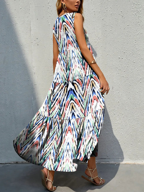printed-v-neck-tiered-maxi-tank-dress OhSoStyled at Sophia's Style-5