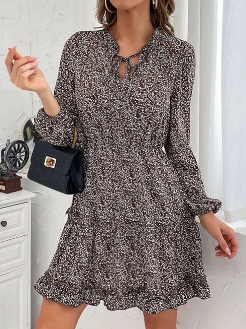 ruffle-hem-tie-neck-mini-dress-OhSoStyled-Sophia's-Style-1