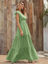 printed-v-neck-ruffled-cap-sleeve-maxi-dress OhSoStyled - Sophia's Style in Green-17