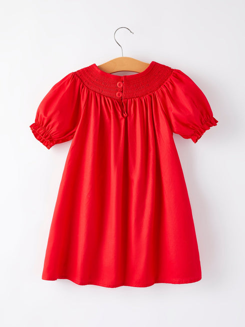 girls-bow-smocking-embroidered-red-dress Rylee Faith Designs - Sophia's Style-4