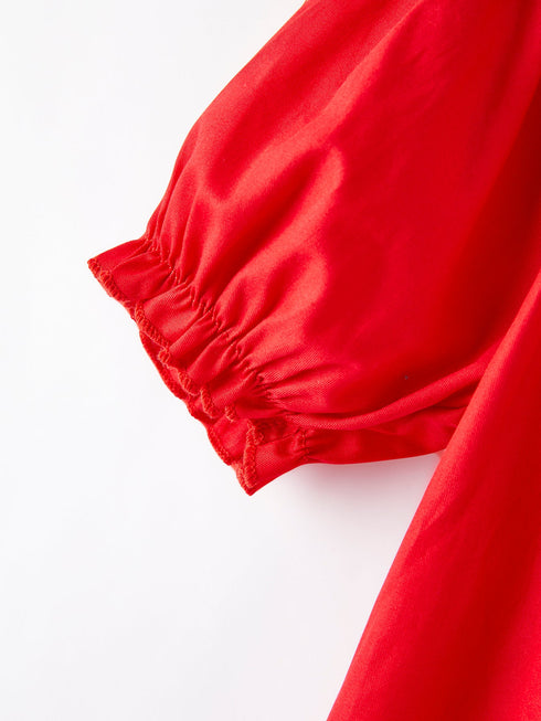 girls-bow-smocking-embroidered-red-dress Rylee Faith Designs - Sophia's Style-5