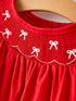 girls-bow-smocking-embroidered-red-dress Rylee Faith Designs - Sophia's Style-7