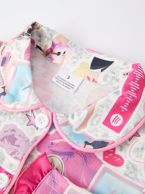 ts-character-print-girls-pink-pajamas Rylee Faith Designs - Sophia's Style-7