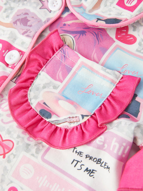 ts-character-print-girls-pink-pajamas Rylee Faith Designs - Sophia's Style-8