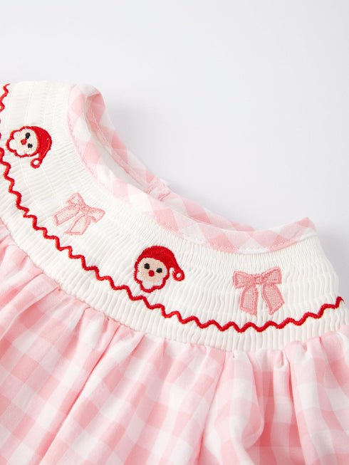 christmas-santa-embroidered-plaid-girls-romper - Sophia's Style-3