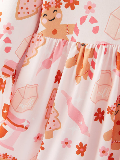 christmas-gingerbread-print-girls-dress-2 Sophia's Style-4