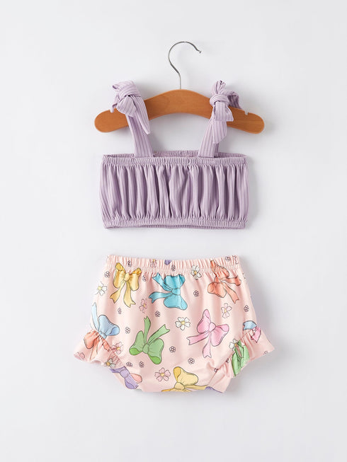 summer-purple-bow-pleated-suspender-vest-and-floral-bloomers-set Rylee Faith Designs - Sophia's Style-2