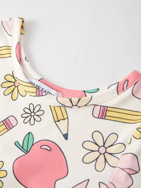 back-to-school-apple-pencil-and-floral-print-girls-dress Rylee Faith Designs - Sophia's Style-4