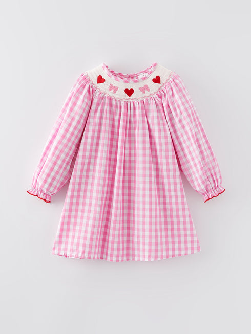 valentines-day-heart-bow-smocking-embroidered-pink-dress Rylee-Faith-Designs-Sophia's StyleDress-1