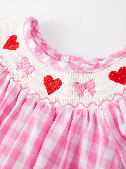 valentines-day-heart-bow-smocking-embroidered-pink-romper-rylee-faith-designs-Sophia's Style-3