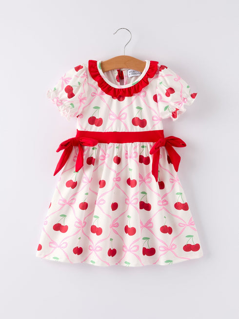 cherry-bow-girls-dress Rylee Faith Designs - Sophia's StyleDress-1