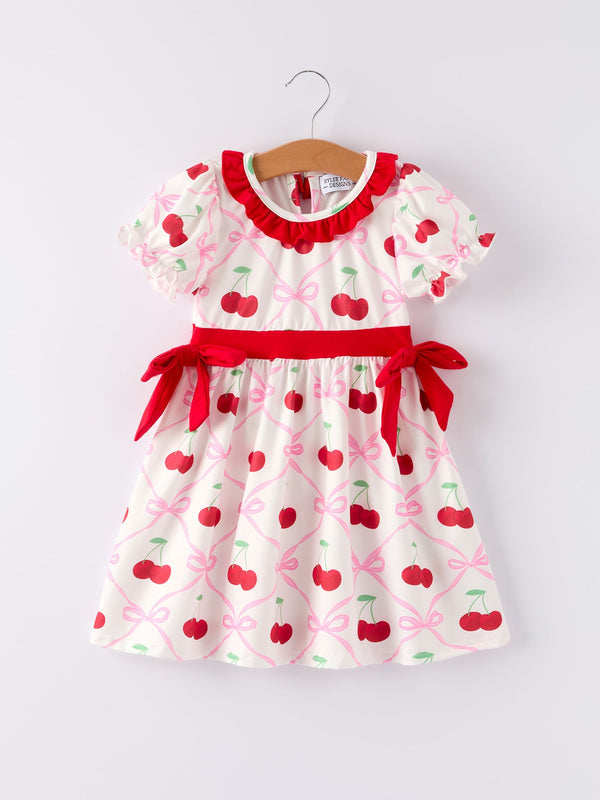 cherry-bow-girls-dress Rylee Faith Designs - Sophia's StyleDress-1