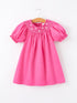 girls-bow-smocking-embroidery-hot-pink-dress Rylee Faith Designs - Sophia's StyleDress-1