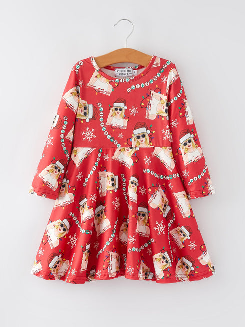 ts-christmas-print-red-girls-milk-silk-dress Sophia's StyleDress-1