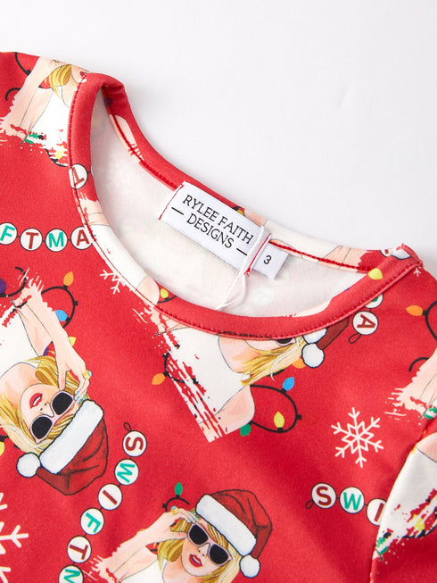 ts-christmas-print-red-girls-milk-silk-girls-pajamas Sophia's Style-3