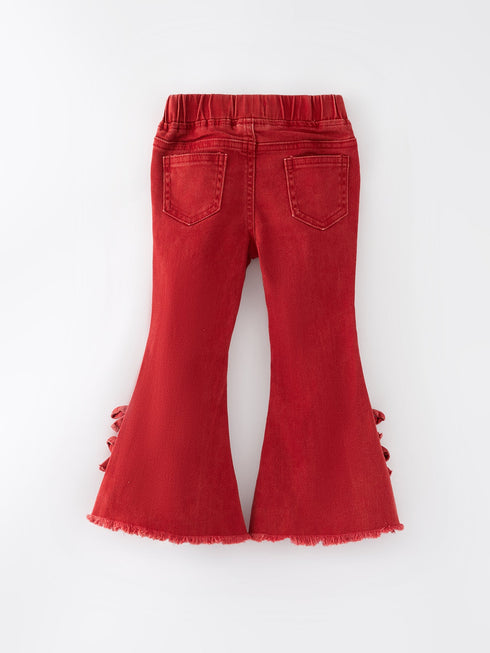 girls-red-bow-flared-elastic-denim-pants Rylee Faith Designs - Sophia's Style-2