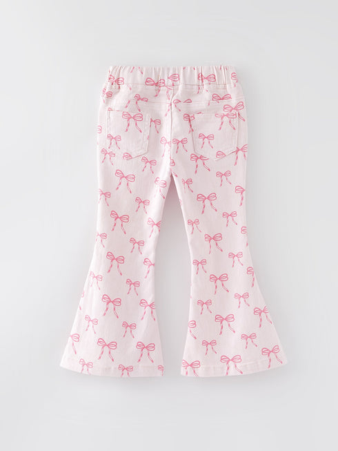 girls-pink-bow-print-elastic-flared-jeans Rylee-Faith-Designs-Sophia's Style-2
