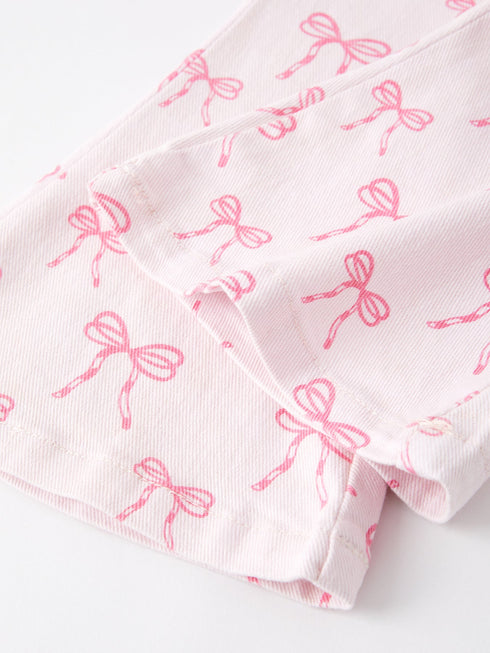 girls-pink-bow-print-elastic-flared-jeans Rylee-Faith-Designs-Sophia's Style-5