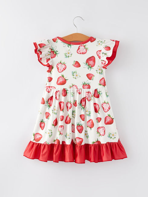 easter-strawberry-print-ruffle-girls-dress Rylee-Faith-Designs-Sophia's Style-2