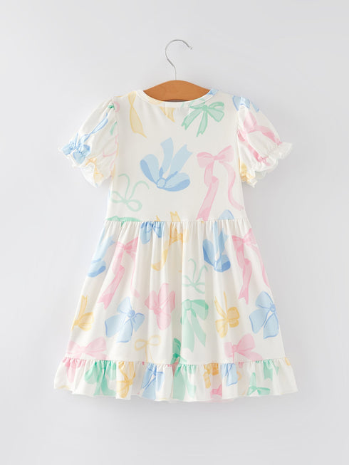 easter-colorful-bow-print-puff-sleeves-girls-dress Rylee Faith Designs - Sophia's Style-5
