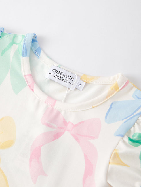 easter-colorful-bow-print-puff-sleeves-girls-dress Rylee Faith Designs - Sophia's Style-6