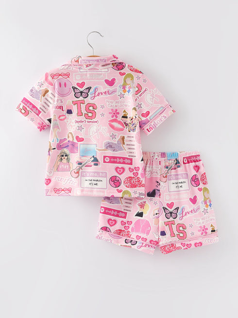pink-ts-lapel-button-short-sleeve-shorts-pajama-set Rylee Faith Designs - Sophia's Style-6