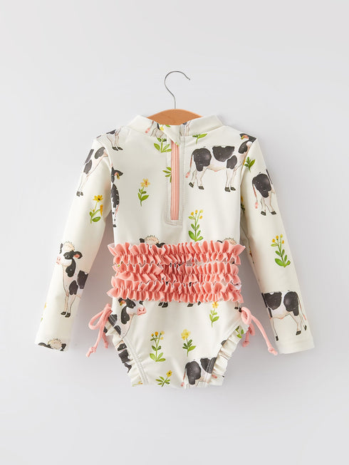 cow-floral-girls-swimsuit Rylee-Faith-Designs-Sophia's Style-2