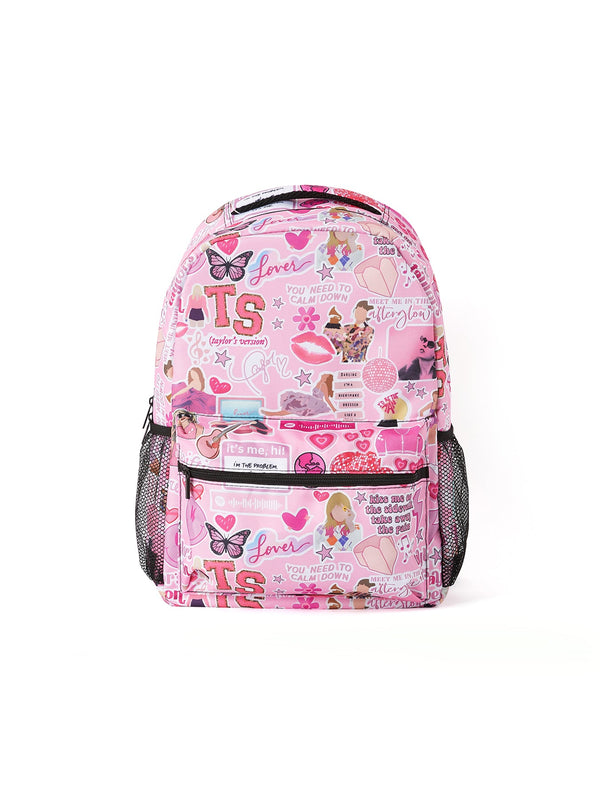 ts-print-pink-backpack Rylee Faith Designs - Sophia's StyleBackpack-1
