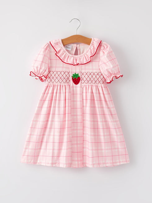 strawberry-applique-girls-pink-plaid-dress-sophias-styleDress-1