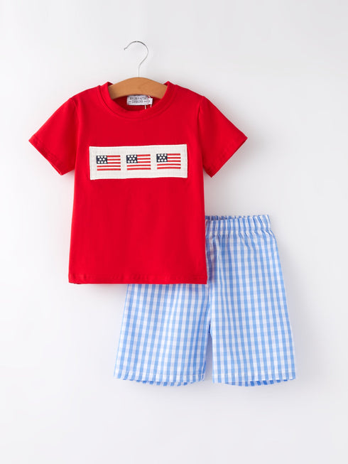 4th-of-july-flag-embroidery-smocking-boys-set Rylee-Faith-Designs-Sophia's StyleOutfit-1