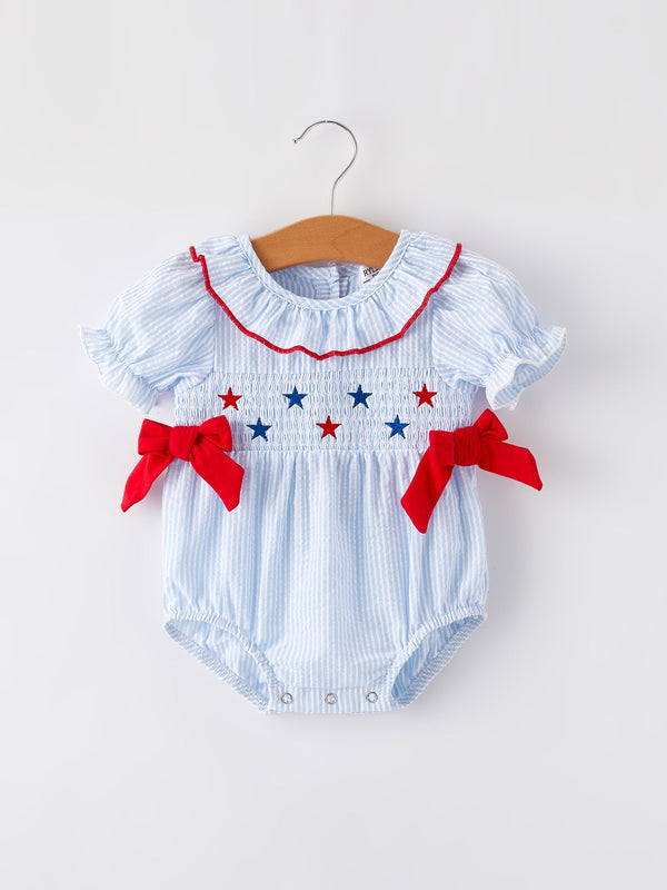 4th-of-july-girls-smocking-star-embroidered-romper Rylee-Faith-Designs-Sophia's StyleRomper-1