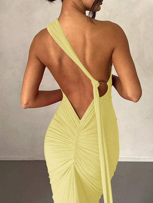 backless-one-shoulder-ruched-bodycon-maxi-dress-OhSoStyled-Sophia's-Style-32
