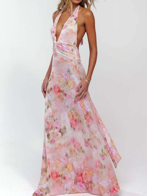 floral-halter-neck-deep-v-maxi-dress-OhSoStyled-Sophia's-Style-3