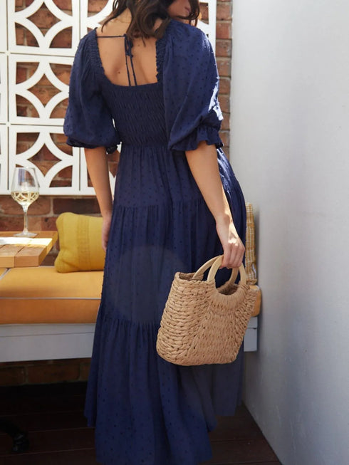 smocked-swiss-dot-square-neck-flounce-sleeve-dress OhSoStyled at Sophia's Style-7