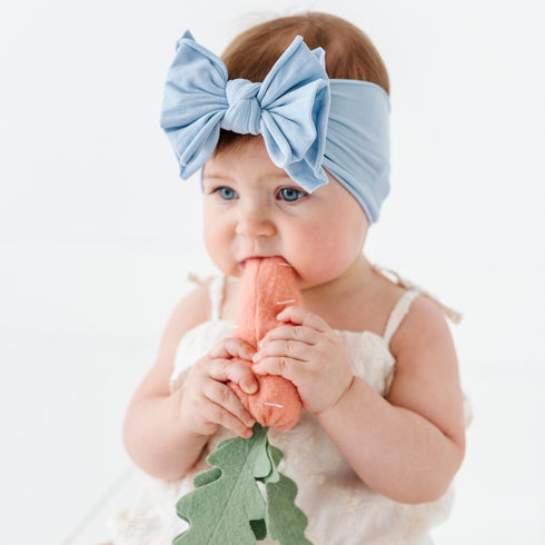 fab-bow-lous®-dusty-blue Baby Bling Bows clips headbands - Sophia's Style-