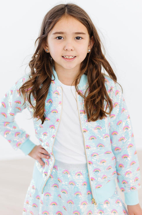 mint-rainbow-sequin-jacket Mila & Rose - Sophia's Style-Mint Rainbow Sequin Jacket-2T--1