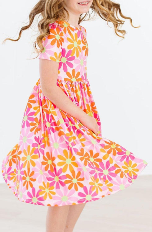 retro-daisies-s-s-pocket-twirl-dress Mila & Rose - Sophia's Style--3T--4