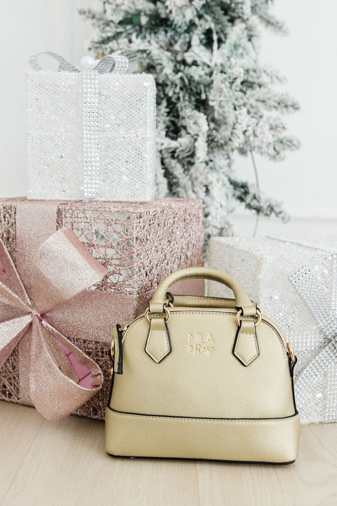 gold-metallic-girls-crossbody-purse Mila & Rose - Sophia's Style-Gold Metallic Girl's Crossbody Purse-Default Title--1
